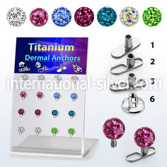 brtsa8 board w titanium g23 dermal anchors w multi crystal ball