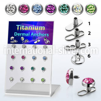 brtsa9 board w titanium g23 dermal anchors w 5mm multi crystal