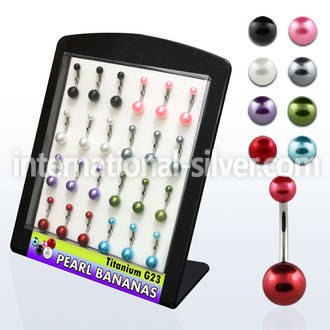 brubn1 belly rings titanium g23 with acrylic parts belly button