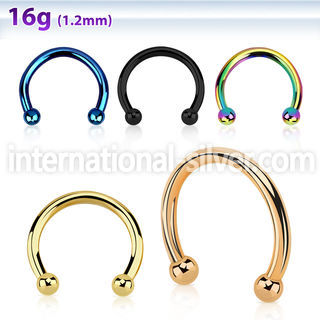cbetb2 horseshoes anodized surgical steel 316l belly button