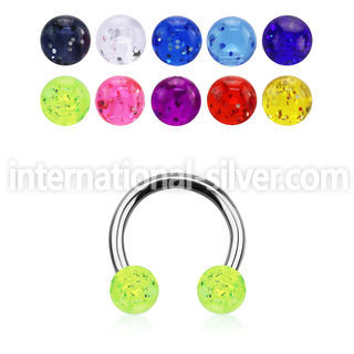 cbgt5 surgical steel horseshoe acrylic glitter balls 5mm