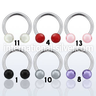 cbpr horseshoes surgical steel 316l with acrylic parts belly button
