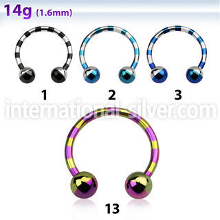 cbtlb14 horseshoes anodized surgical steel 316l belly button