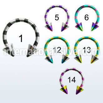 cbtln14 horseshoes anodized surgical steel 316l belly button