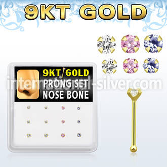 d9gnb12 gold nose bones nose piercing