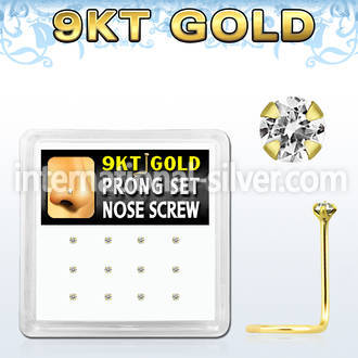 d9gsc1 l shape nose studs gold nose