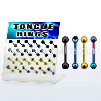 dacb7 straight barbells anodized surgical steel 316l tongue