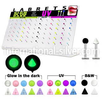 dacb87 labrets lip rings surgical steel 316l with acrylic parts labrets chin