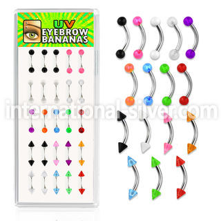 dbneuv micro curved barbells surgical steel 316l with acrylic parts eyebrow