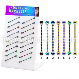 dind19 straight barbells anodized surgical steel 316l 