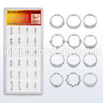 dnsm77 fake illusion body jewelry silver 925 septum