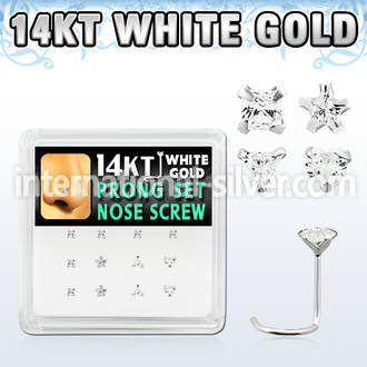 dwsc7 l shape nose studs gold nose