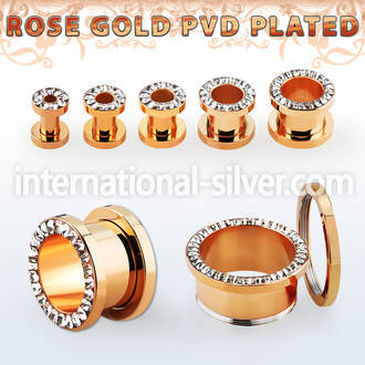 fttscpcr anodized surgical steel flesh tunnels ear lobe piercing