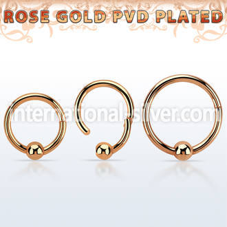 hbcrbr16 rose gold steel hinged ball closure ring w 3mm ball