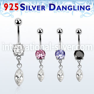 mcdvd29 steel belly banana w prong set cz marqui shaped cz