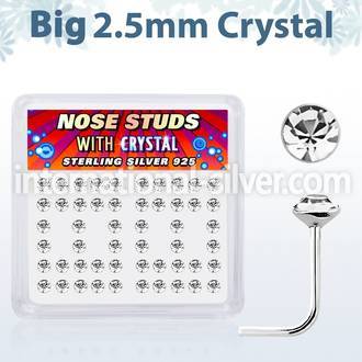 ns19cx l shape nose studs silver 925 nose
