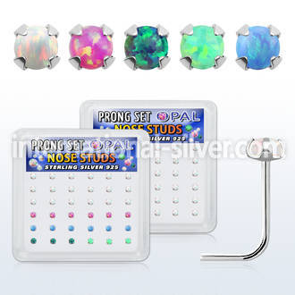 nspo2 l shape nose studs silver 925 nose