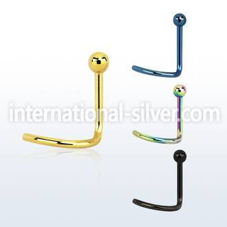 nstb l shape nose studs anodized surgical steel 316l nose