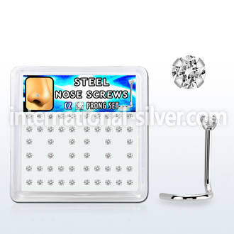 nswz2xc box w 316l steel nose screws, 20g w prong set 2mm cz