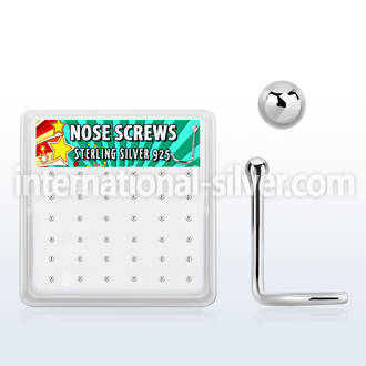 nwsv15bx box of silver nose screws, 20g w 1.5mm ball shaped top