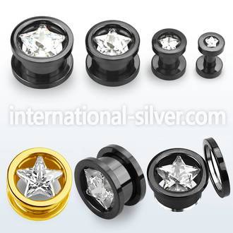 pgtzs tunnels gauges anodized surgical steel 316l ear lobe