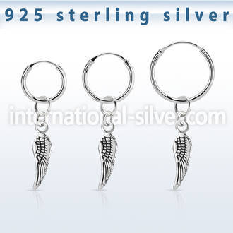 phod44 925 silver ear ring ear stud choose piercing