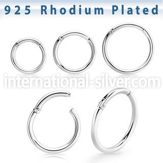 rhsegh18 rhodium plating silver hinged segment hoopr 18g