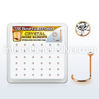 rsnwbxc box rose gold plated silver nose screws w 1.5mm crystals