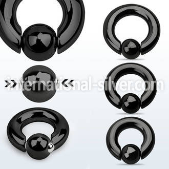 sbcrt2 hoops captive rings anodized surgical steel 316l ear lobe