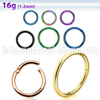 seght16 seamless segment rings anodized surgical steel 316l ear lobe