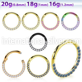 sgtsh11 anodized surgical steel segment ring cz stones side