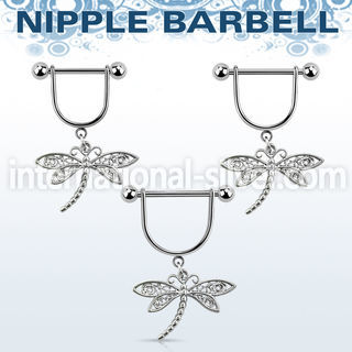snpod3 316l steel nipple stirrup w dragonfly