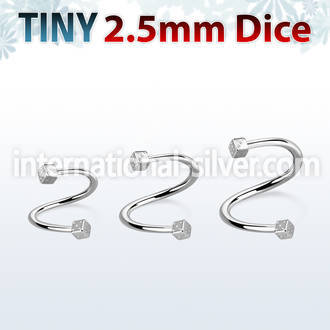 spedi25 spirals twisters surgical steel 316l eyebrow