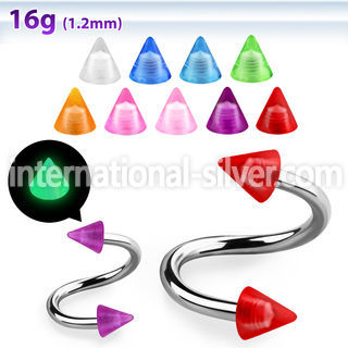 speglcn spirals twisters surgical steel 316l with acrylic parts eyebrow