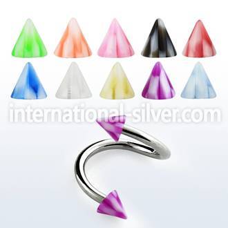 spenck spirals twisters surgical steel 316l with acrylic parts eyebrow