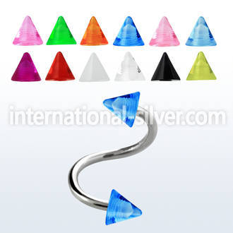 speuvcn spirals twisters surgical steel 316l with acrylic parts eyebrow
