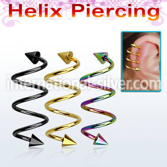 sphetcn spirals twisters anodized surgical steel 316l helix