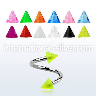spuvcn4 spirals twisters surgical steel 316l with acrylic parts labrets chin