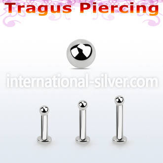 tlbb2 316l steel tragus labret 16g w a 2mm ball 