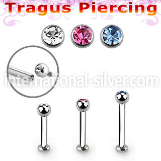 tlbjbin3 316l steel internal threaded tragus labret w jewel ball