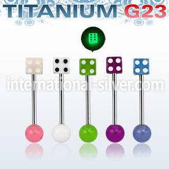 ubbgld straight barbells titanium g23 with acrylic parts tongue