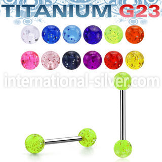 ubbgt straight barbells titanium g23 with acrylic parts tongue