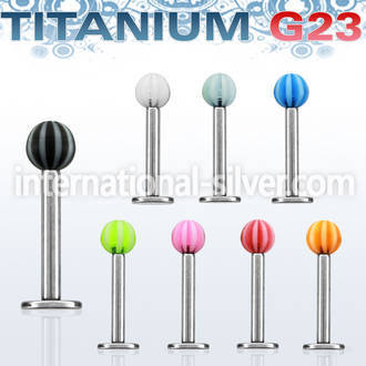 ulbeb3 labrets lip rings titanium g23 with acrylic parts labrets chin