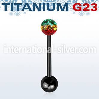 utbbfr5r straight barbells anodized titanium g23 implant grade tongue