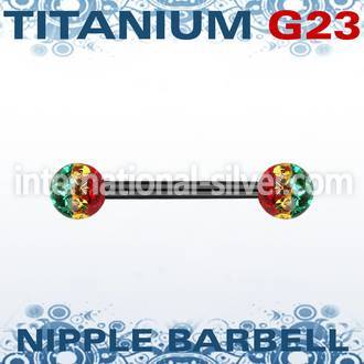 utnpfr5r straight barbells anodized titanium g23 implant grade nipple
