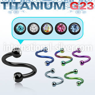utspe2c spirals twisters anodized titanium g23 implant grade eyebrow