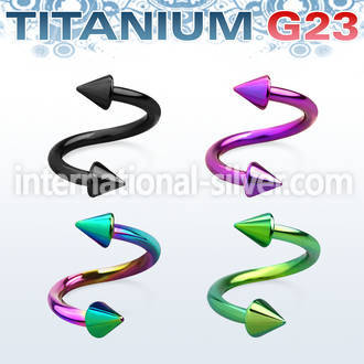 utspen spirals twisters anodized titanium g23 implant grade eyebrow