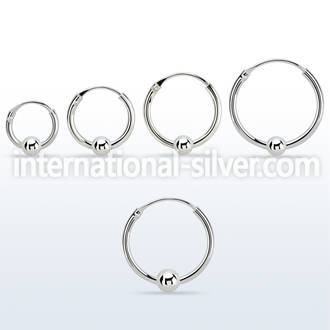 vbcr16s 925 silver ball closure earrings (1.2mm) with 3mm ball
