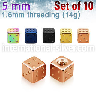 xsdit5 loose body jewelry parts anodized surgical steel 316l 