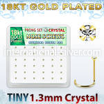 18wp6xc box gold plated silver nose screws w set 1.25mm crystals